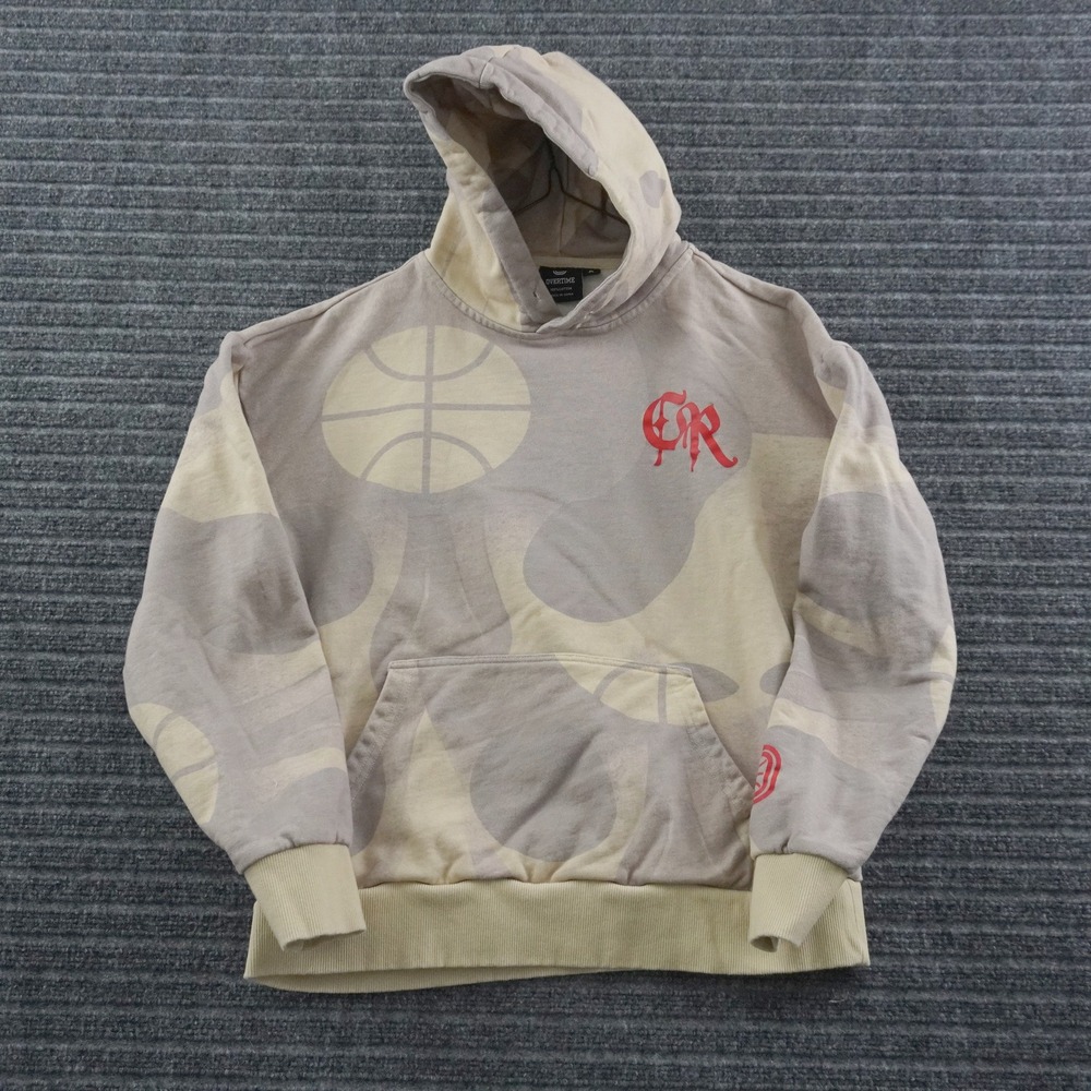Overtime City Reapers Basketball Hoodie Mens S Tan Grey Camo Graphic Pullover